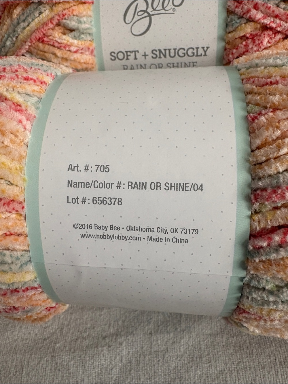 Baby Bee Soft + Snuggly Multi-Color Yarn - Pastel Stripe - Picture 5 of 6
